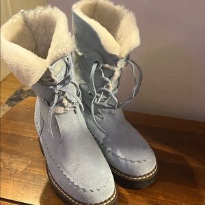Blondo Light Blue Shearling-Lined Boots